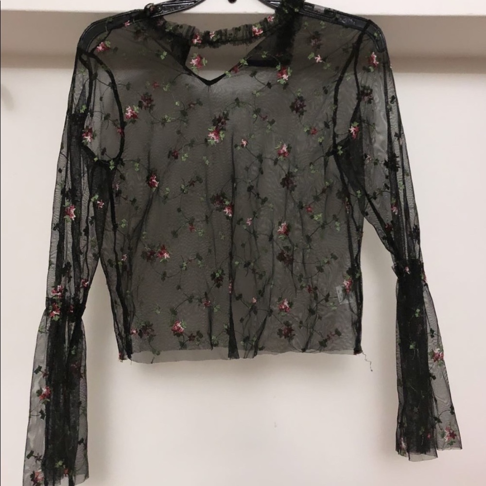 Mesh floral top